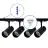 Bright Choice Set completo 1-Fase Rail 1 Metro Nero | incl. 4x Faretti + GU10 2700K 3W Dimmerabile + Tappo Di Chiusura, Connettore di Alimentazione