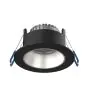 Noxion Faretti LED Ares Profondo ring Nero 6W 540lm 927-940 3CCT - con Inner Il Anello Argento | Ritaglio 68mm